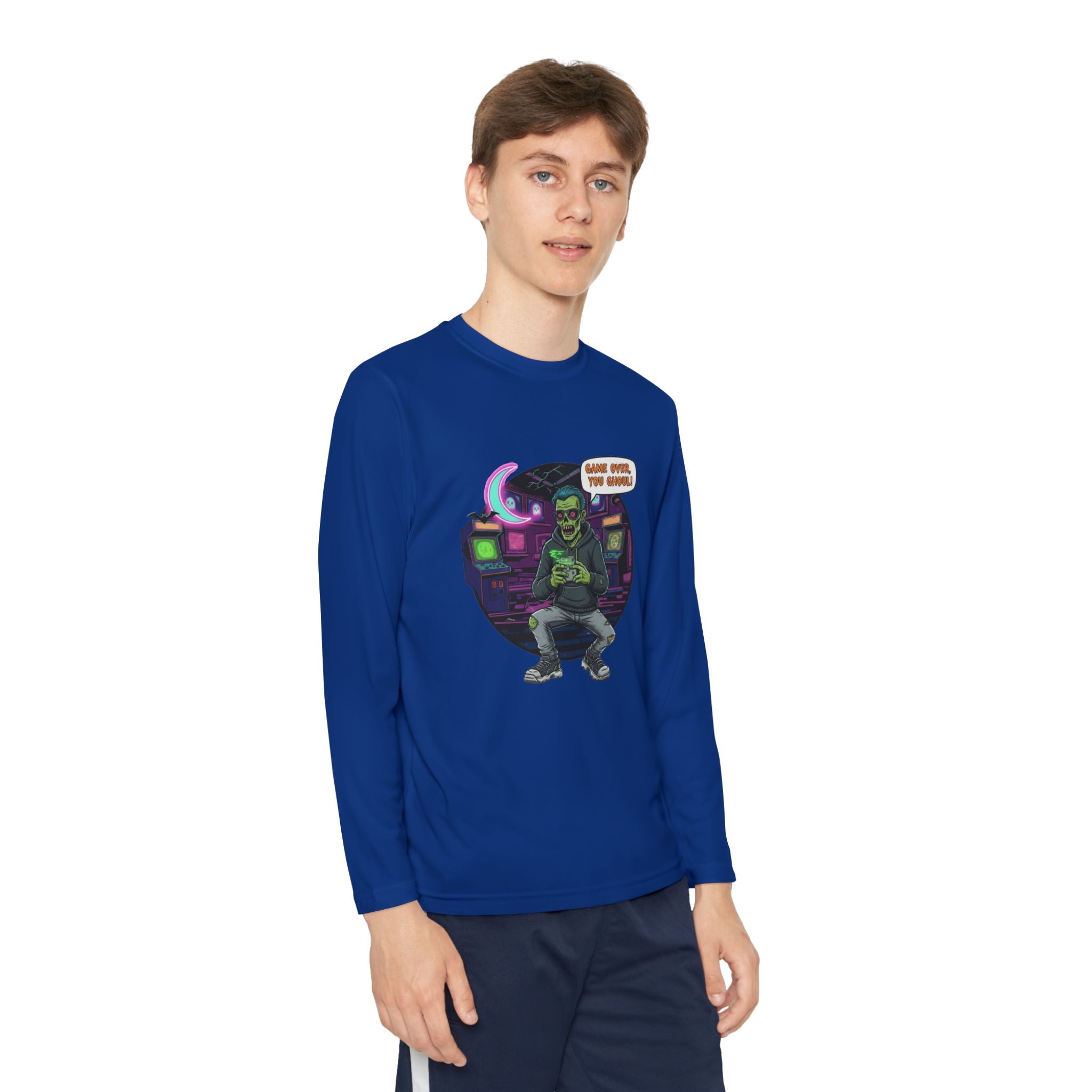 Youth Long Sleeve Tee, Gamer Shirt, Kids Graphic Tee, Halloween Costume Top, Fun Kids Apparel, Birthday Gift for Boys