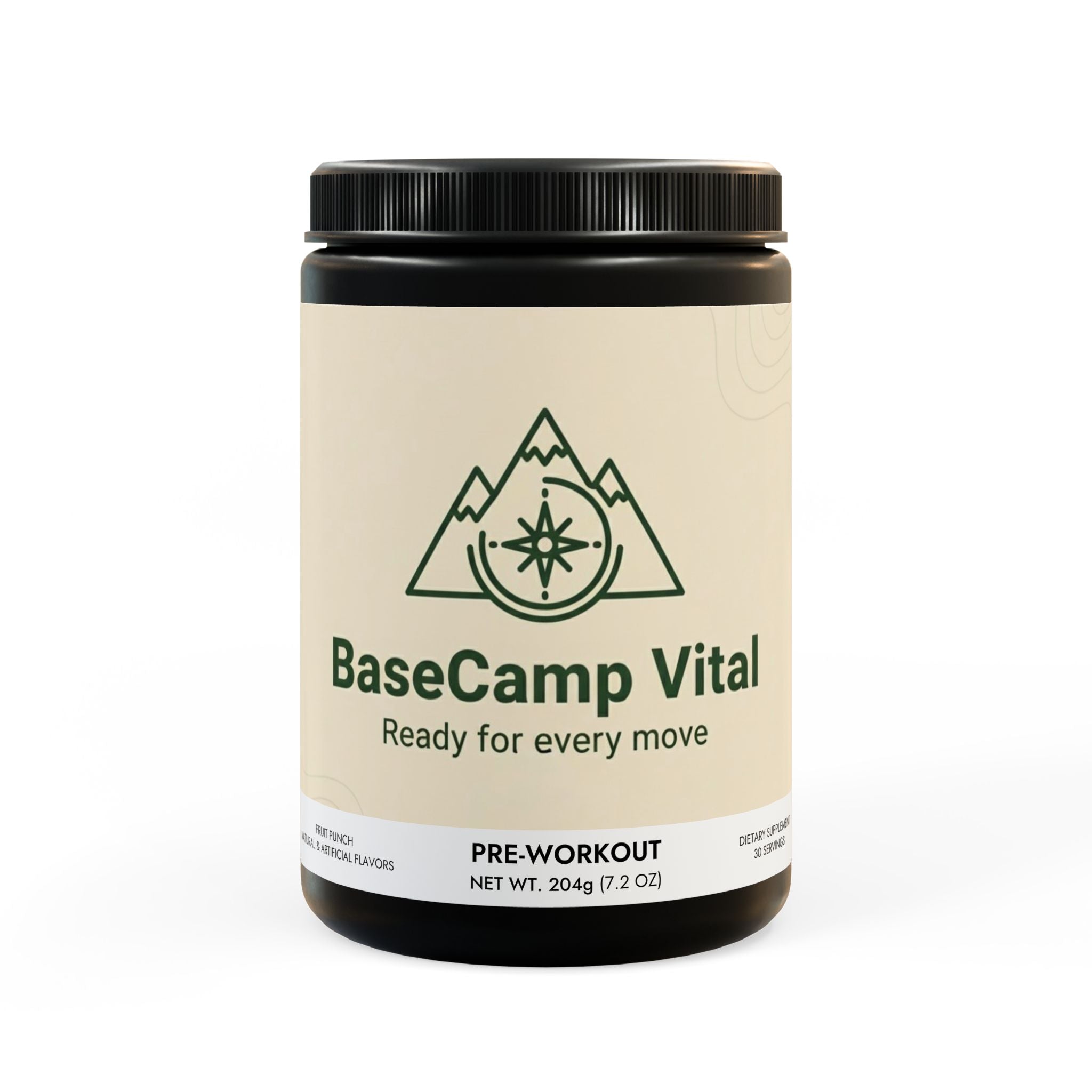 Base Camp Vital Pre-Workout Supplement, Fruit Punch (204g, 7.1oz)