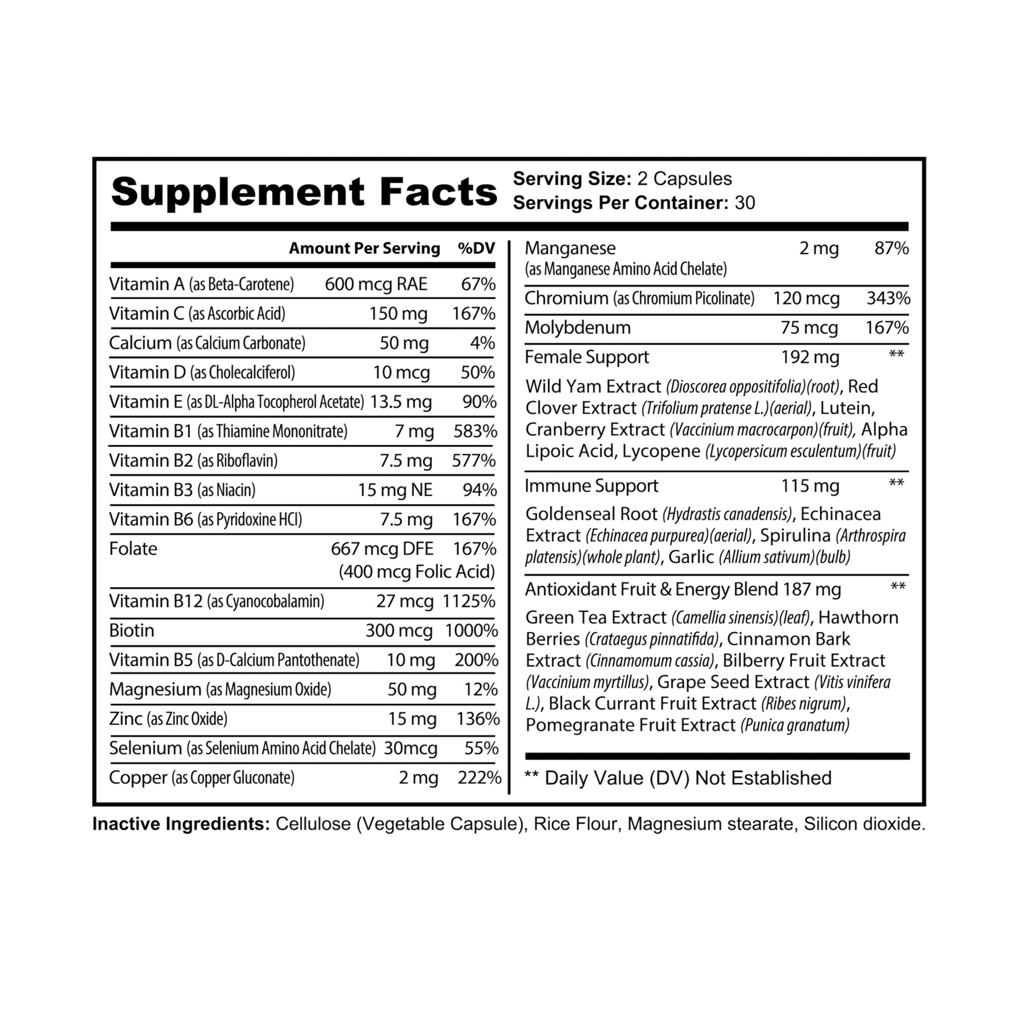 Base Camp Bloom Multivitamin for Women Supplement (60 Capsules)