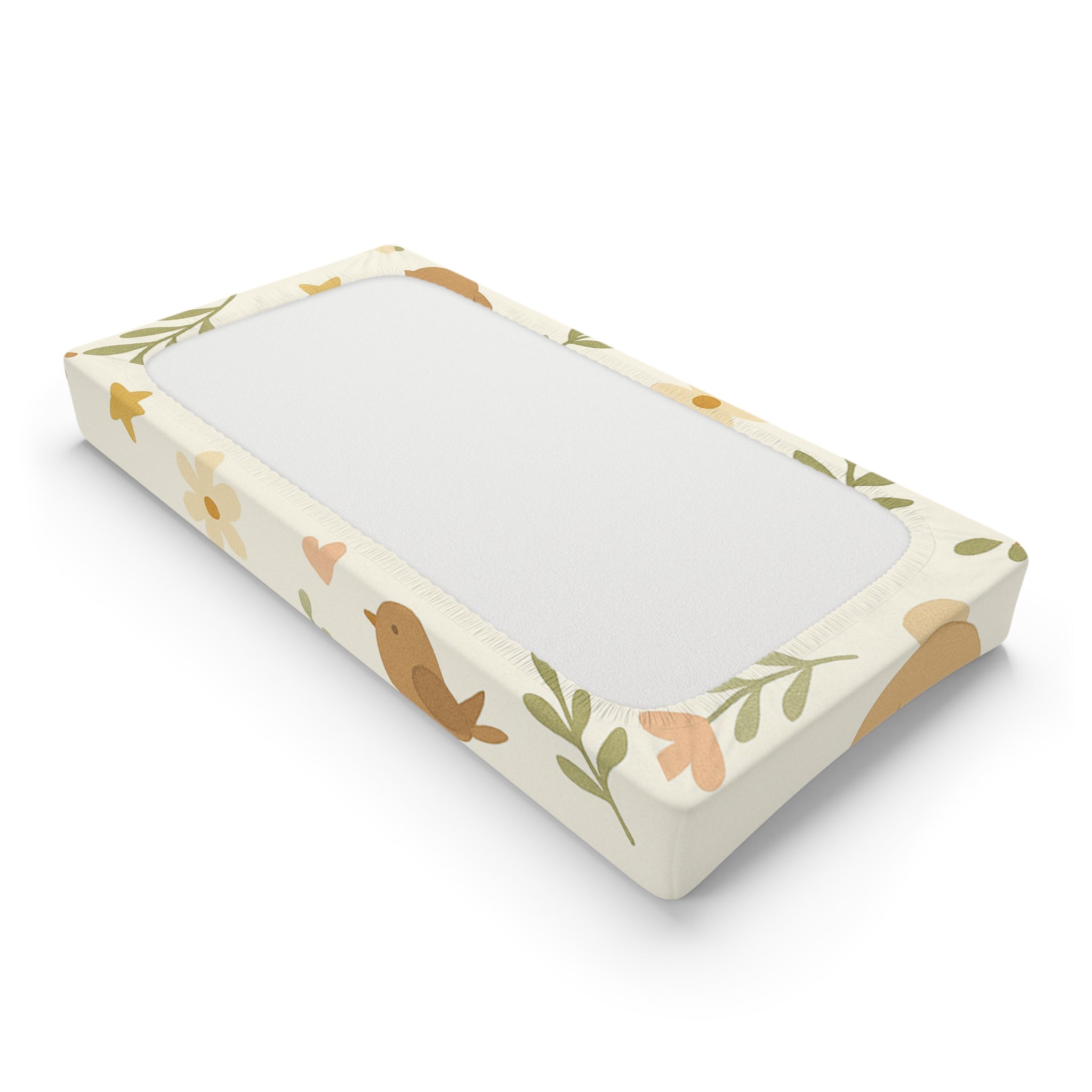 Floral Woodland Baby Changing Pad Cover - Soft and Stylish Nursery Accessory