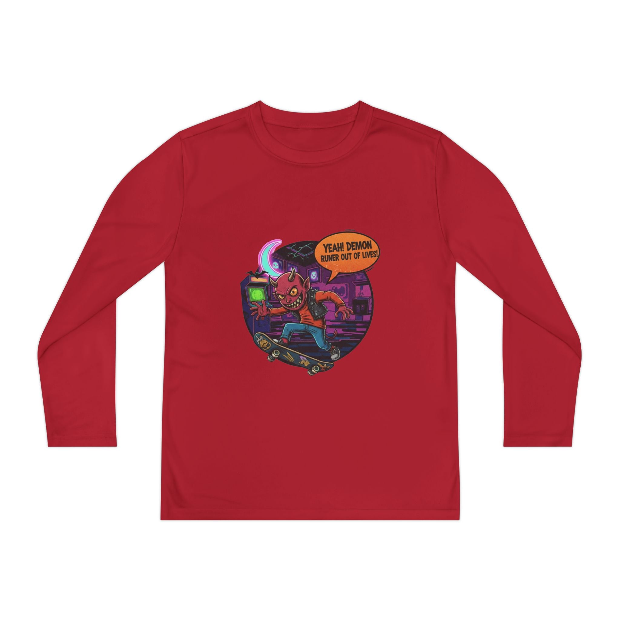 Youth Long Sleeve Graphic Tee, Fun Kids Shirt, Halloween Costume Top, Creative Gift for Boys, Unique Kids Fashion