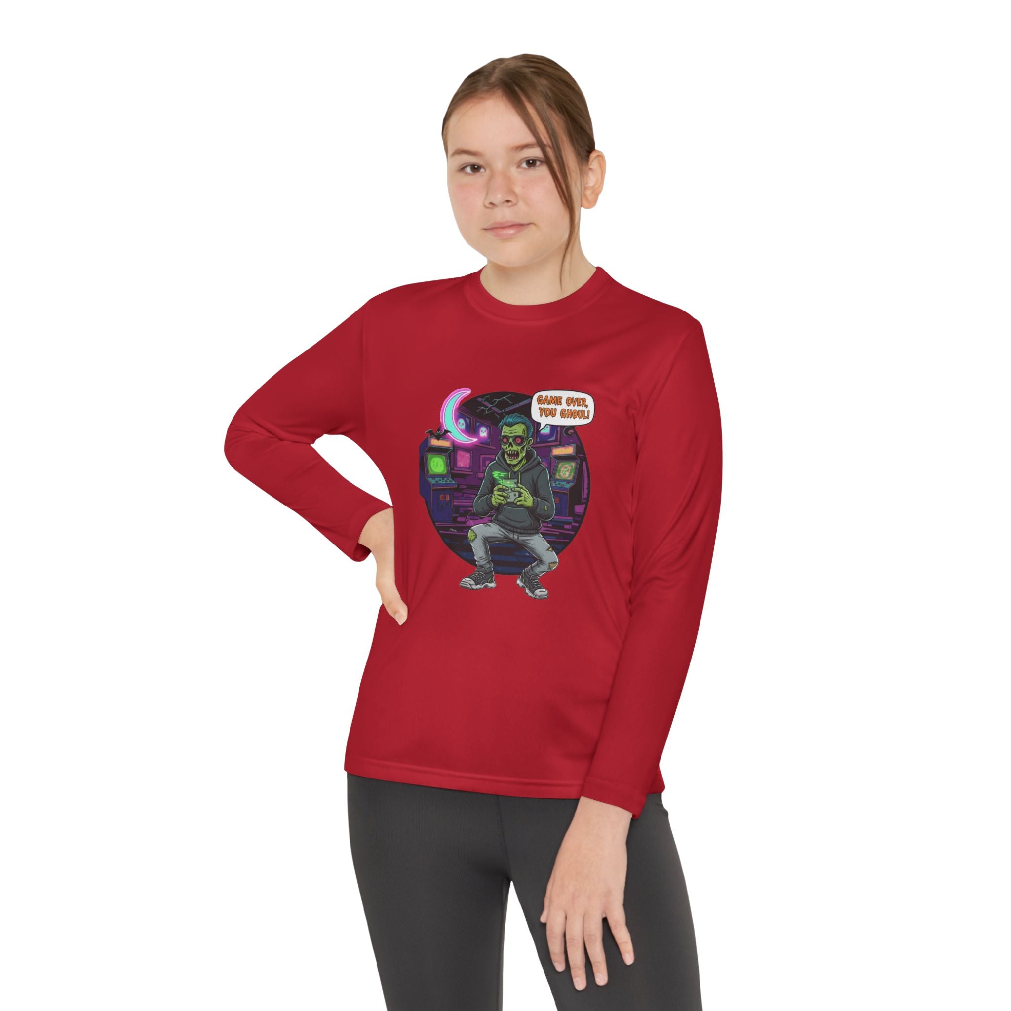 Youth Long Sleeve Tee, Gamer Shirt, Kids Graphic Tee, Halloween Costume Top, Fun Kids Apparel, Birthday Gift for Boys