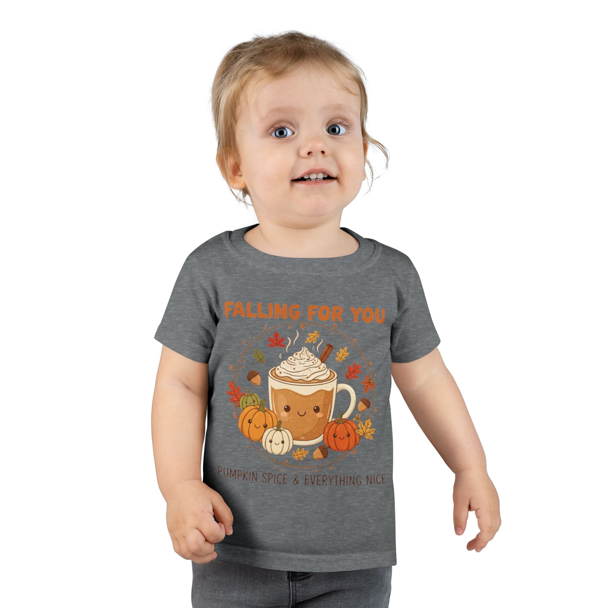 Fall-Themed Toddler T-Shirt, Cute Autumn Tee, Pumpkin Spice Fun, Thanksgiving Outfit, Seasonal Kids Apparel