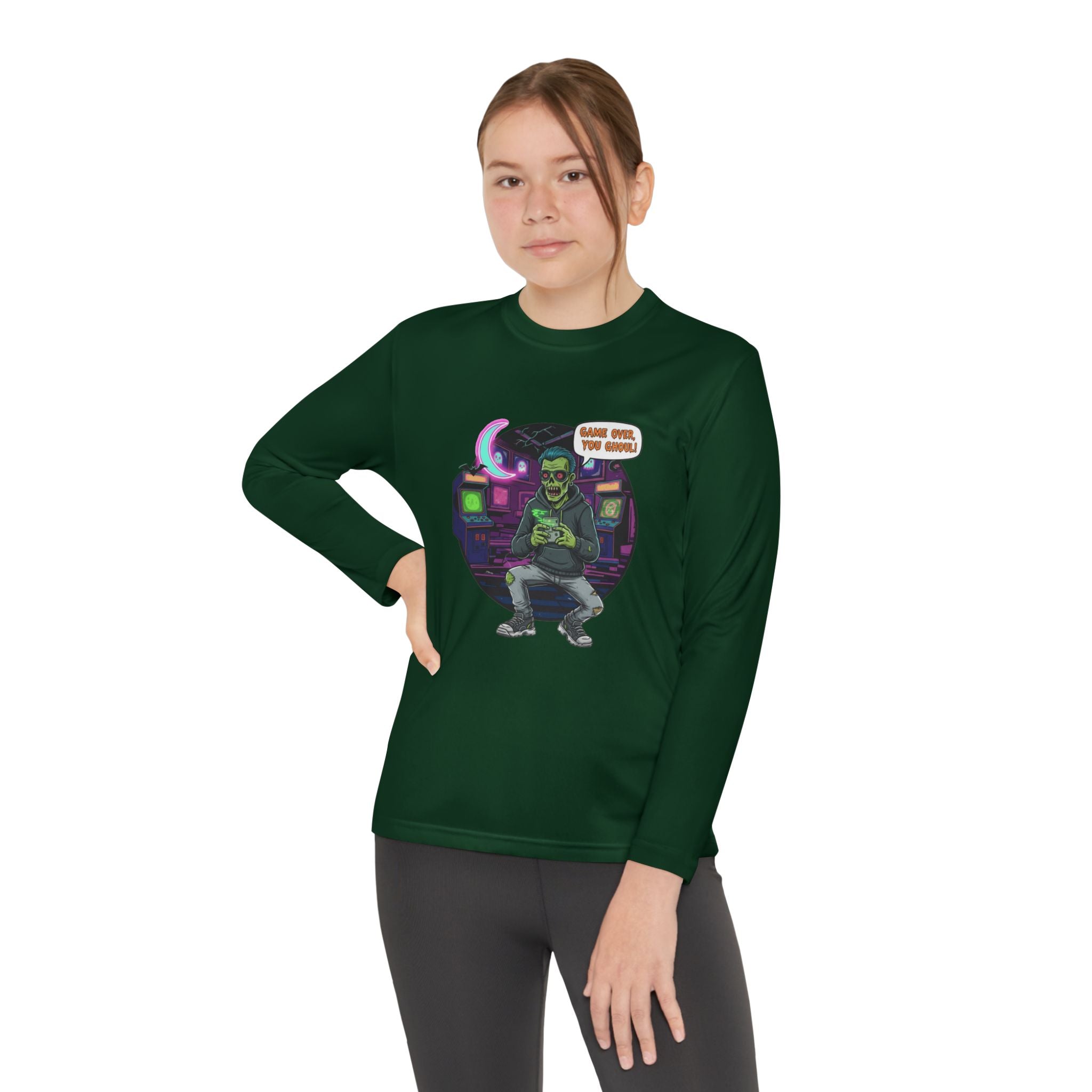 Youth Long Sleeve Tee, Gamer Shirt, Kids Graphic Tee, Halloween Costume Top, Fun Kids Apparel, Birthday Gift for Boys