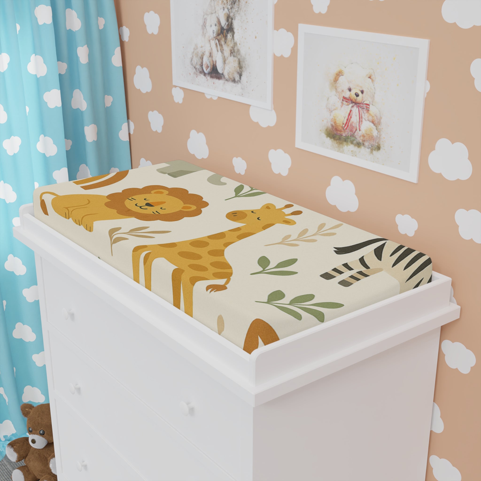 Safari Jungle Baby Changing Pad Cover - Cute Animal Print