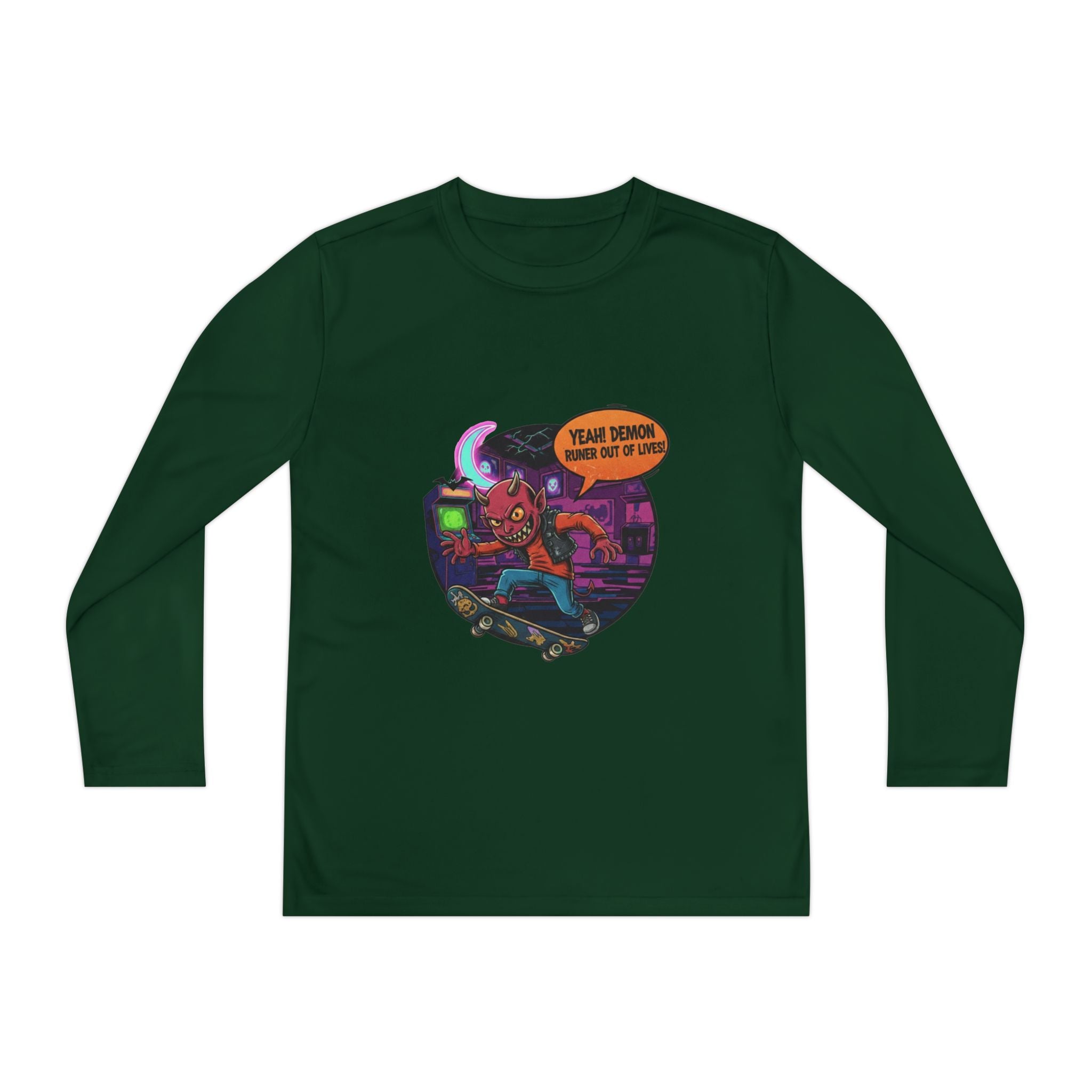 Youth Long Sleeve Graphic Tee, Fun Kids Shirt, Halloween Costume Top, Creative Gift for Boys, Unique Kids Fashion