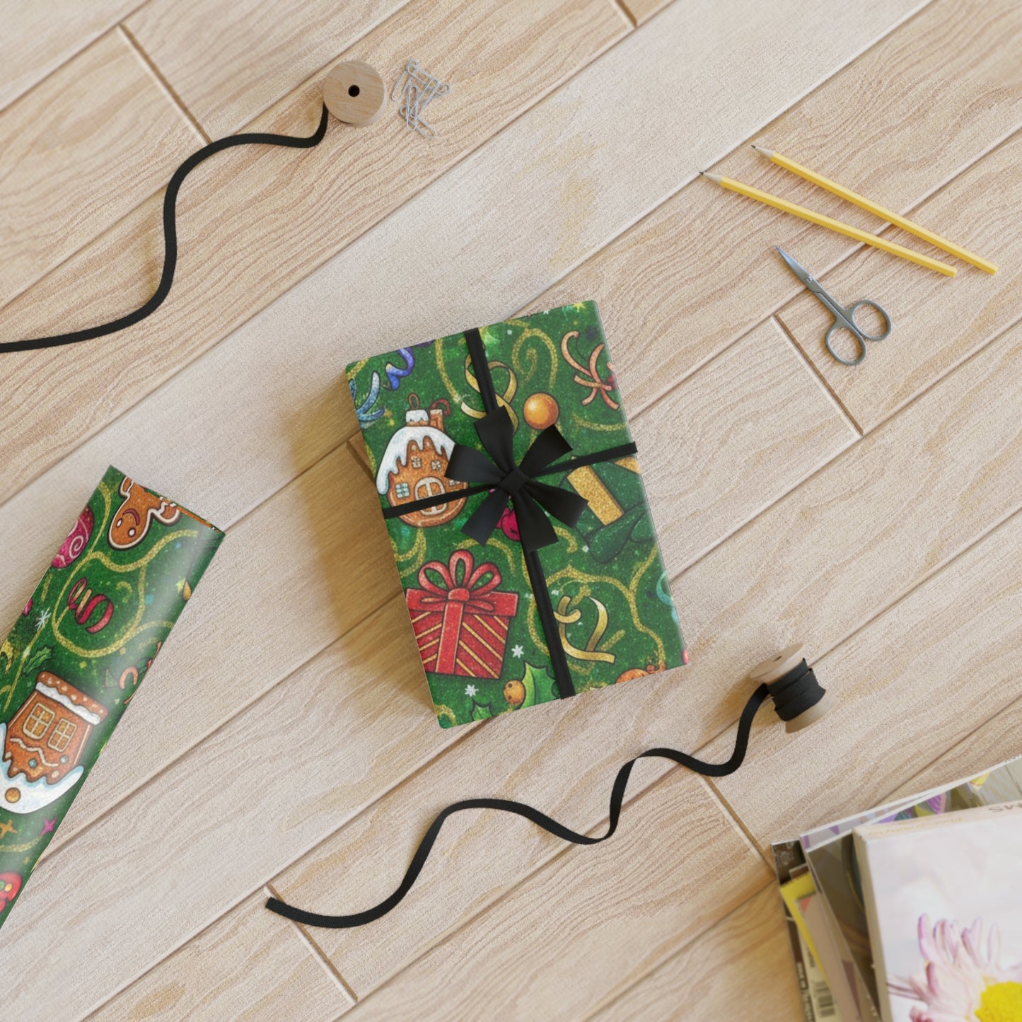 Festive Christmas Wrapping Paper Roll