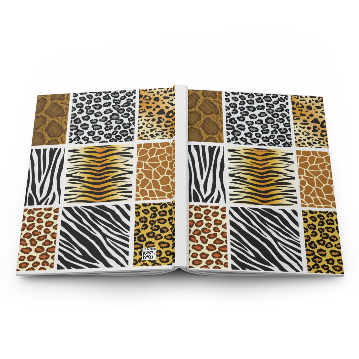 Animal Print Patchwork Hardcover Journal — Leopard, Zebra & Giraffe Notebook