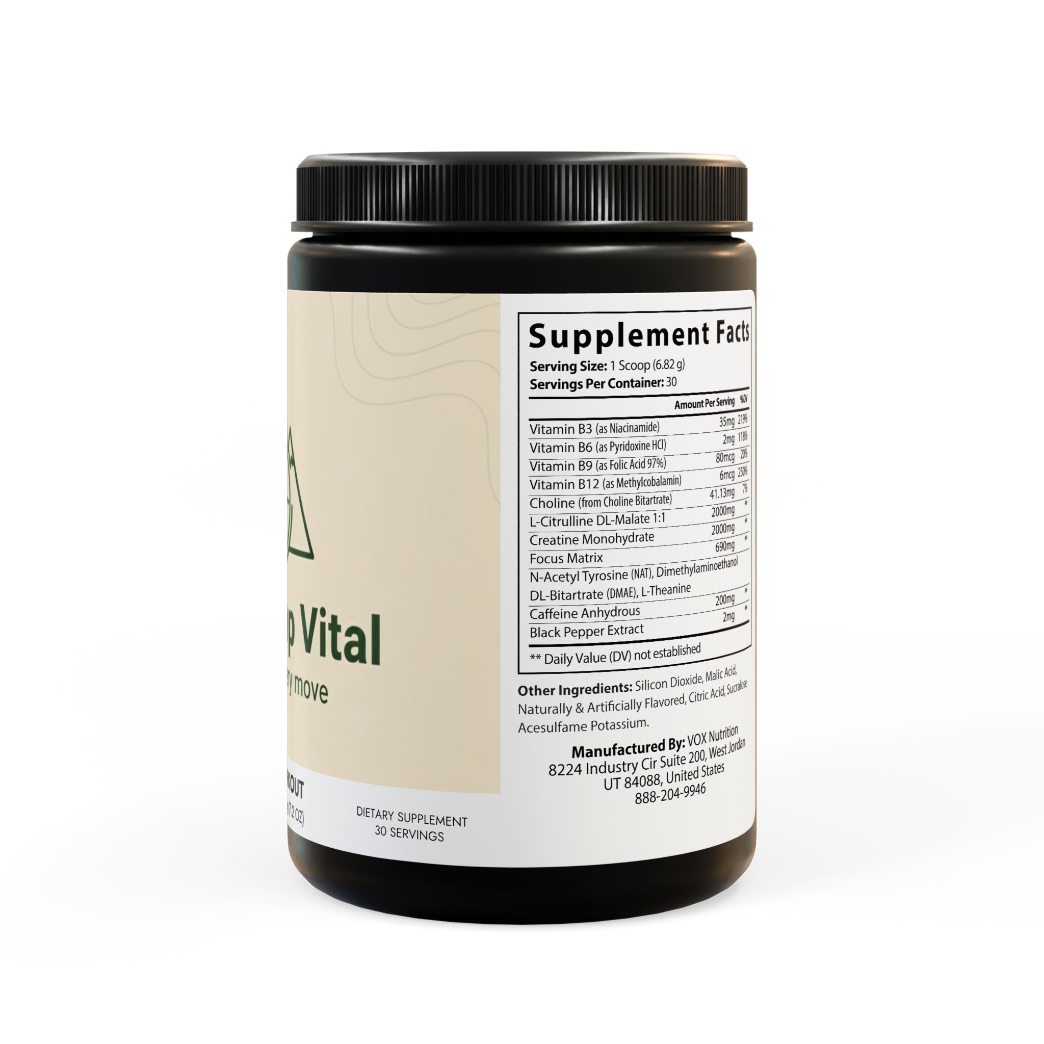 Base Camp Vital Pre-Workout Supplement, Fruit Punch (204g, 7.1oz)