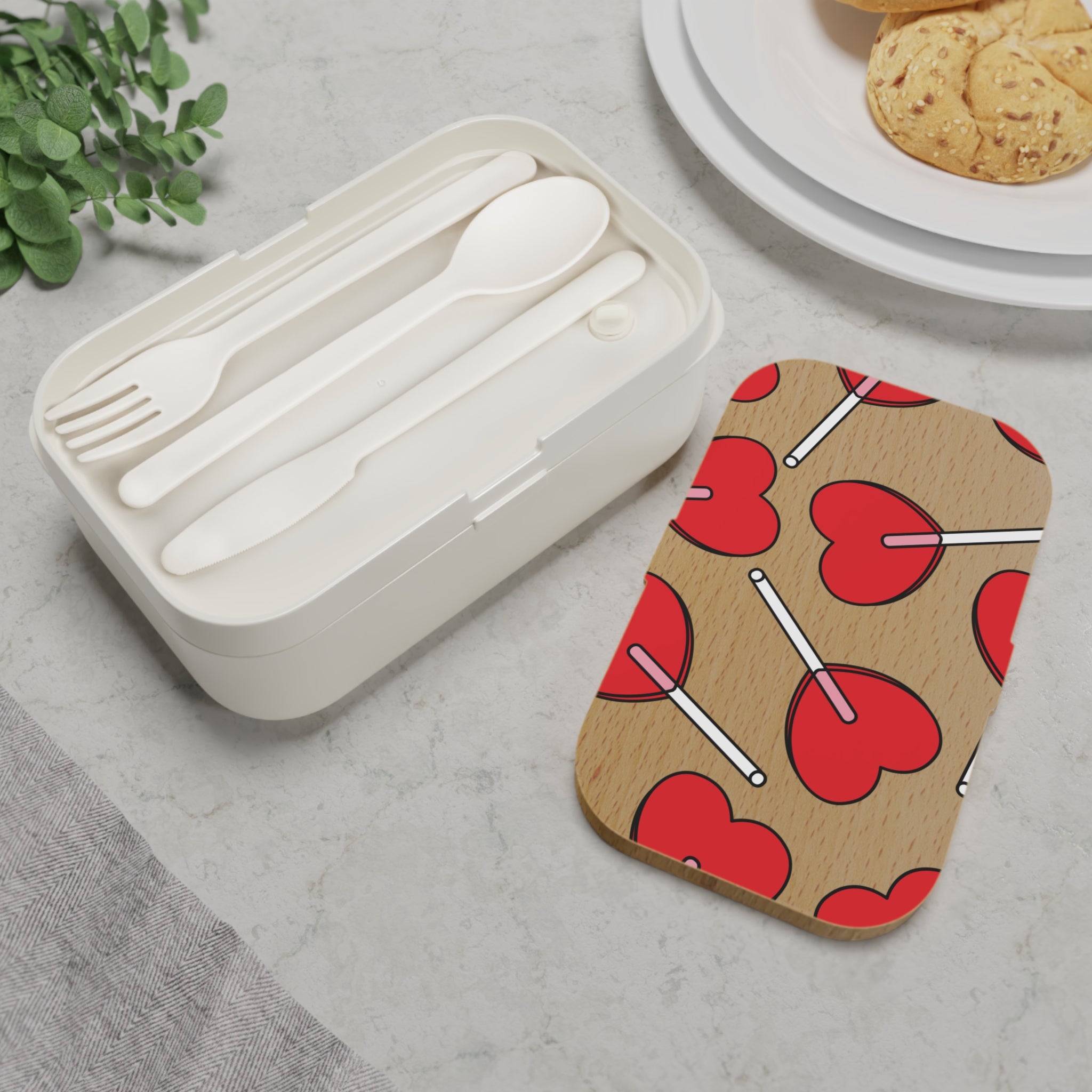 Cute Heart Lollipop Bento Lunch Box for Kids