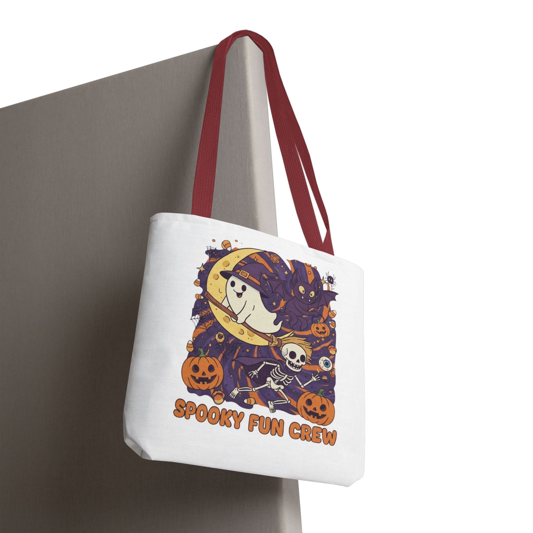 Spooky Fun Crew Halloween Tote Bag, Trick or Treat Bag, Haunted House Accessory, Fall Gift, Party Favor