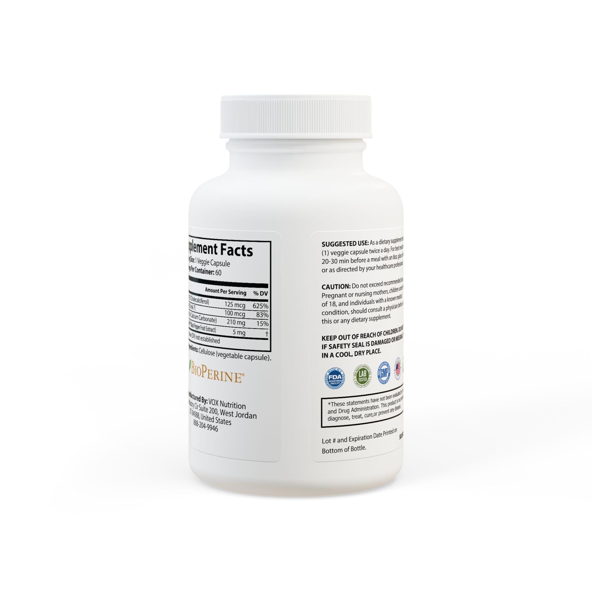 Base Camp Vital Vitamin K2 + D3 Supplement (60 Capsules)
