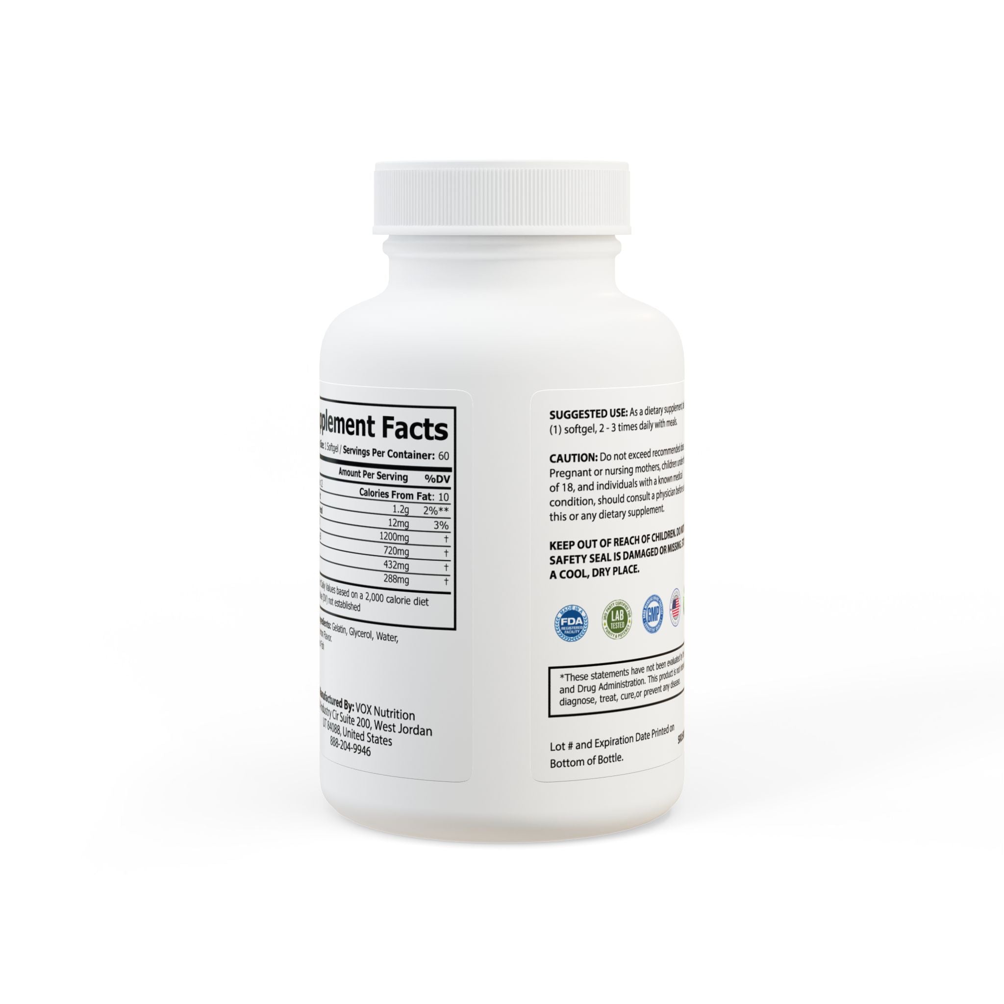 Base Camp Vital Omega 3 Fish Oil Supplement (60 Softgels)