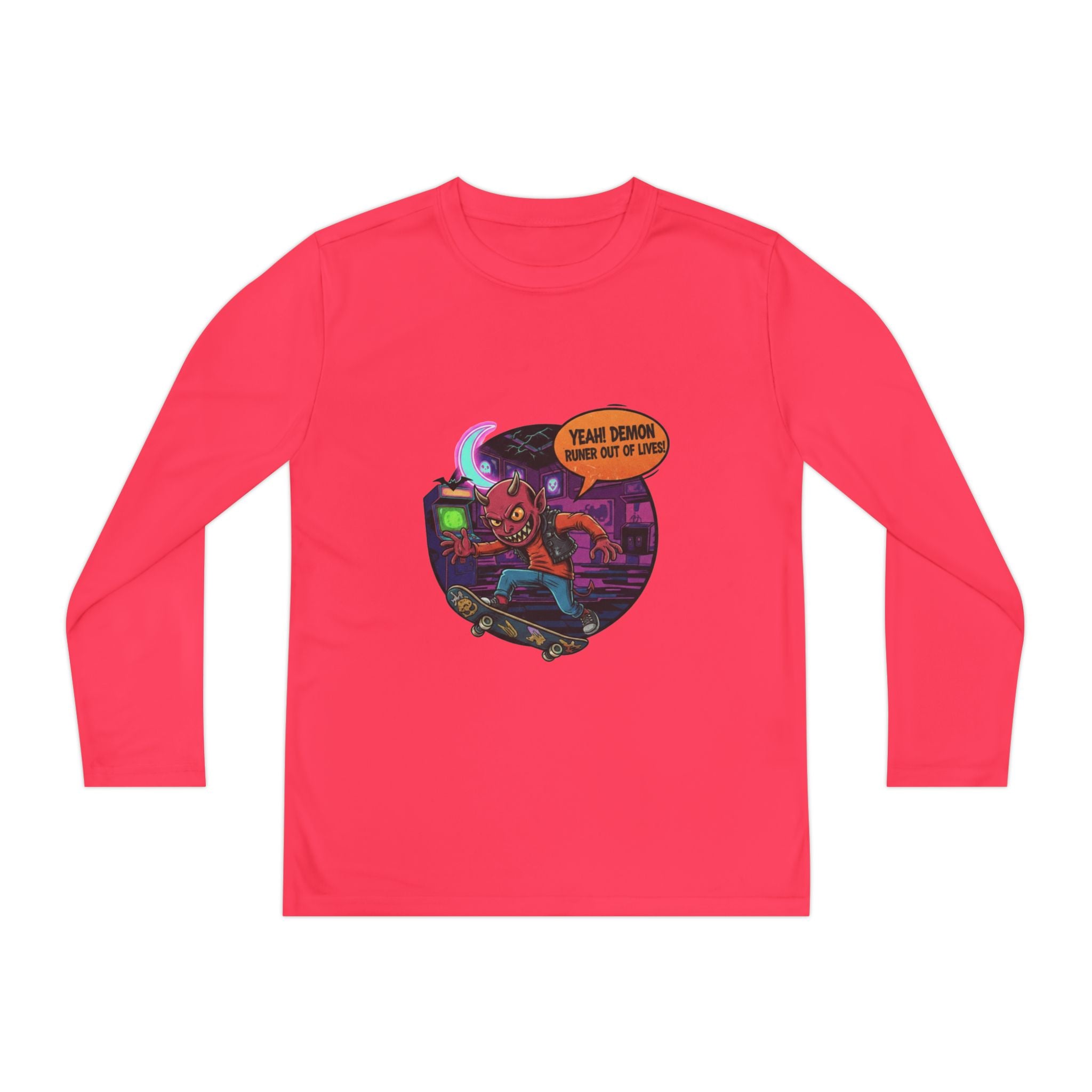 Youth Long Sleeve Graphic Tee, Fun Kids Shirt, Halloween Costume Top, Creative Gift for Boys, Unique Kids Fashion
