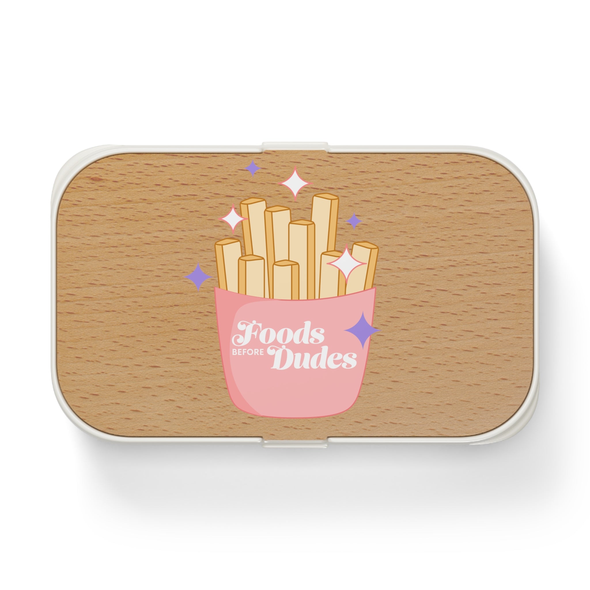 Foodie Bento Lunch Box with “food before dudes” Quote