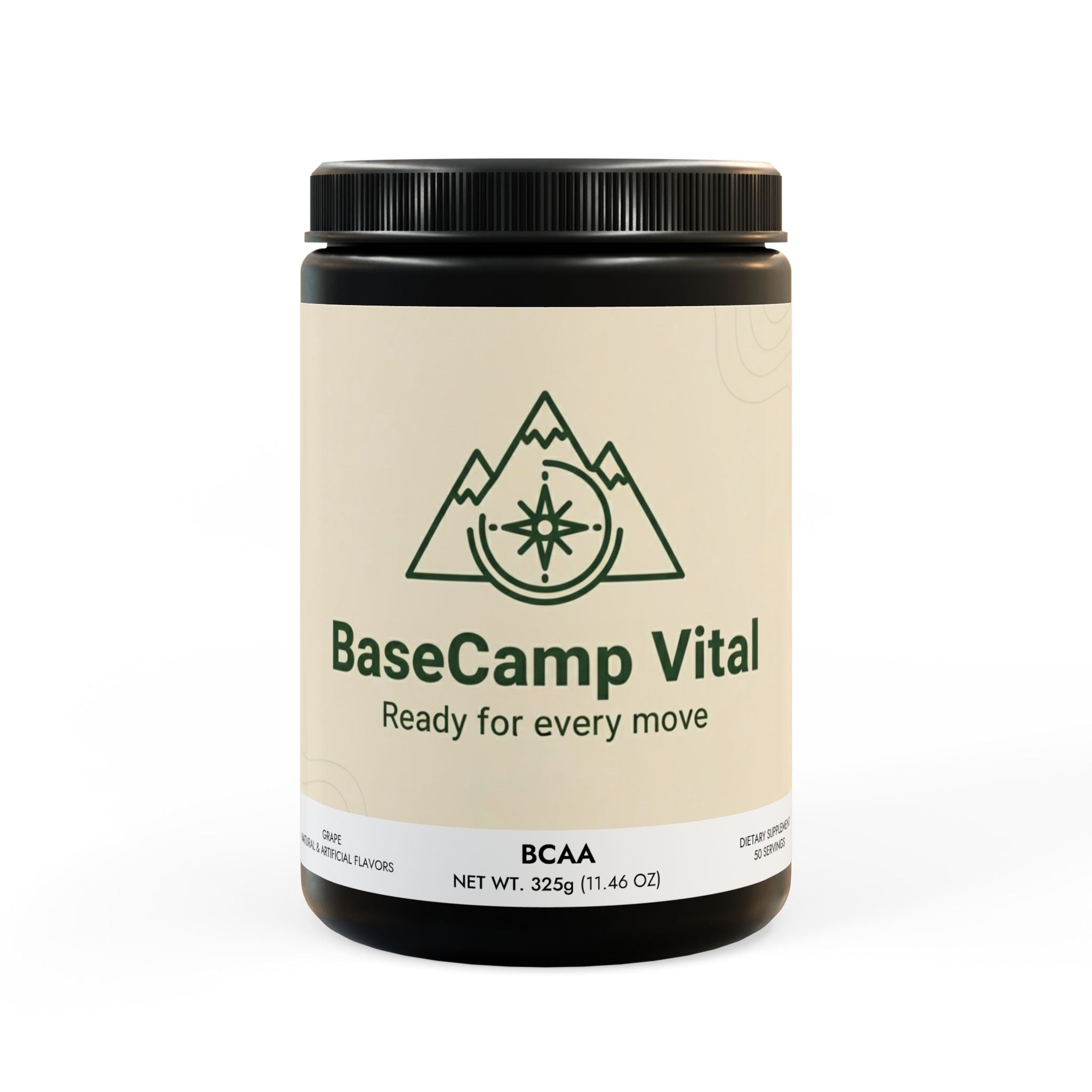 Base Camp Vital BCAA Supplement, Grape (325g, 11.46oz, 50 servings)