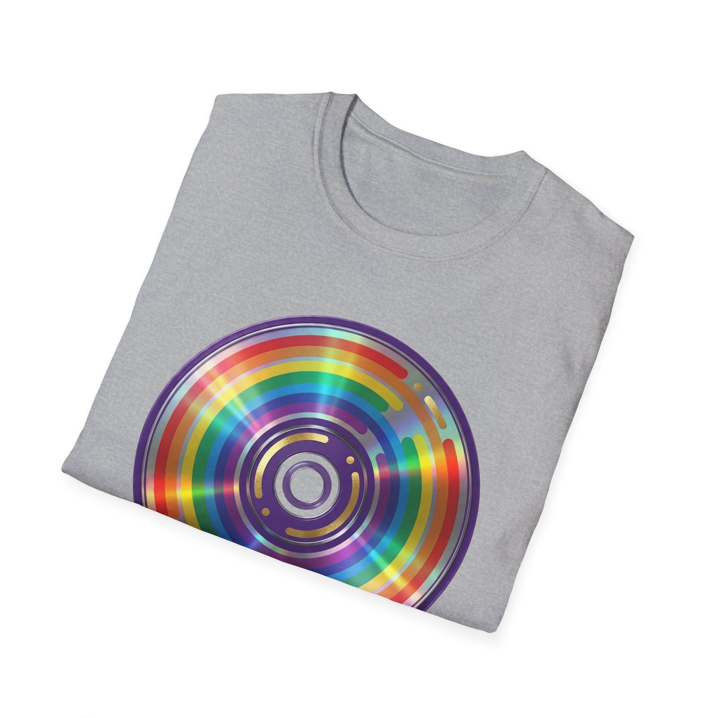 Retro Rainbow CD- Vinyl Record T-Shirt