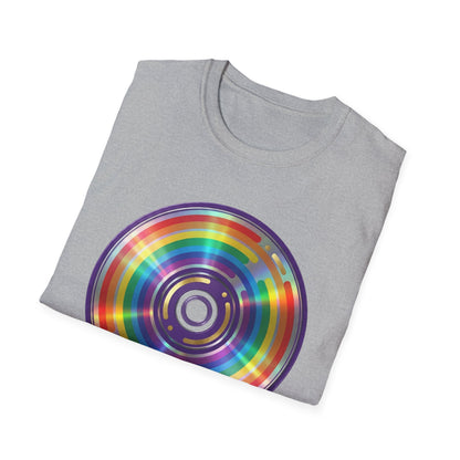 Retro Rainbow CD- Vinyl Record T-Shirt