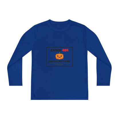 Youth Long Sleeve Halloween Tee, Kids Costume Shirt, Spooky Error 404 Top, Funny Trick-or-Treat Apparel, Halloween Party Outfit