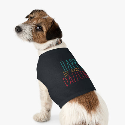 Happy and Dazzling Pet Tank Top — Colorful Graphic Dog Shirt for Everyday Wear