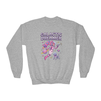 Youth Sweatshirt — "Galactic Dreamer" Astronaut Mermaid Crewneck