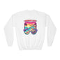 Girls Youth Crewneck Sweatshirt - "Dream Life" Tropical Sunset Graphic