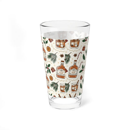 Alcohol Cocktail Mixing Glass — 16oz Holiday Rum Spirits Pattern ( Free Shipping)