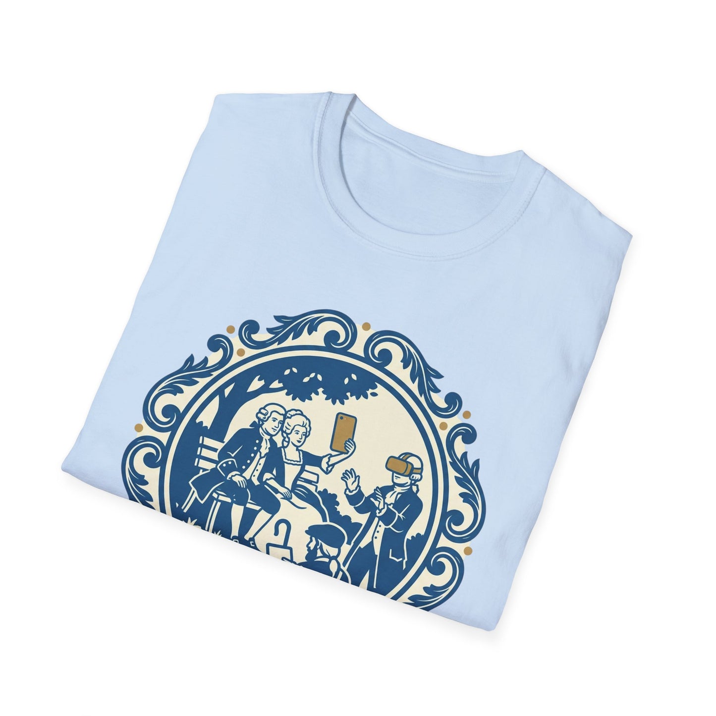 Vintage Blue Rococo Smartphone Toile -  T-Shirt
