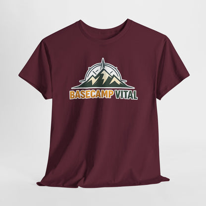 Base Camp Vital Mountain Compass Crewneck T-Shirt | Outdoor Hiking Graphic Tee | Midweight Cotton Trail Shirt (free shipping)