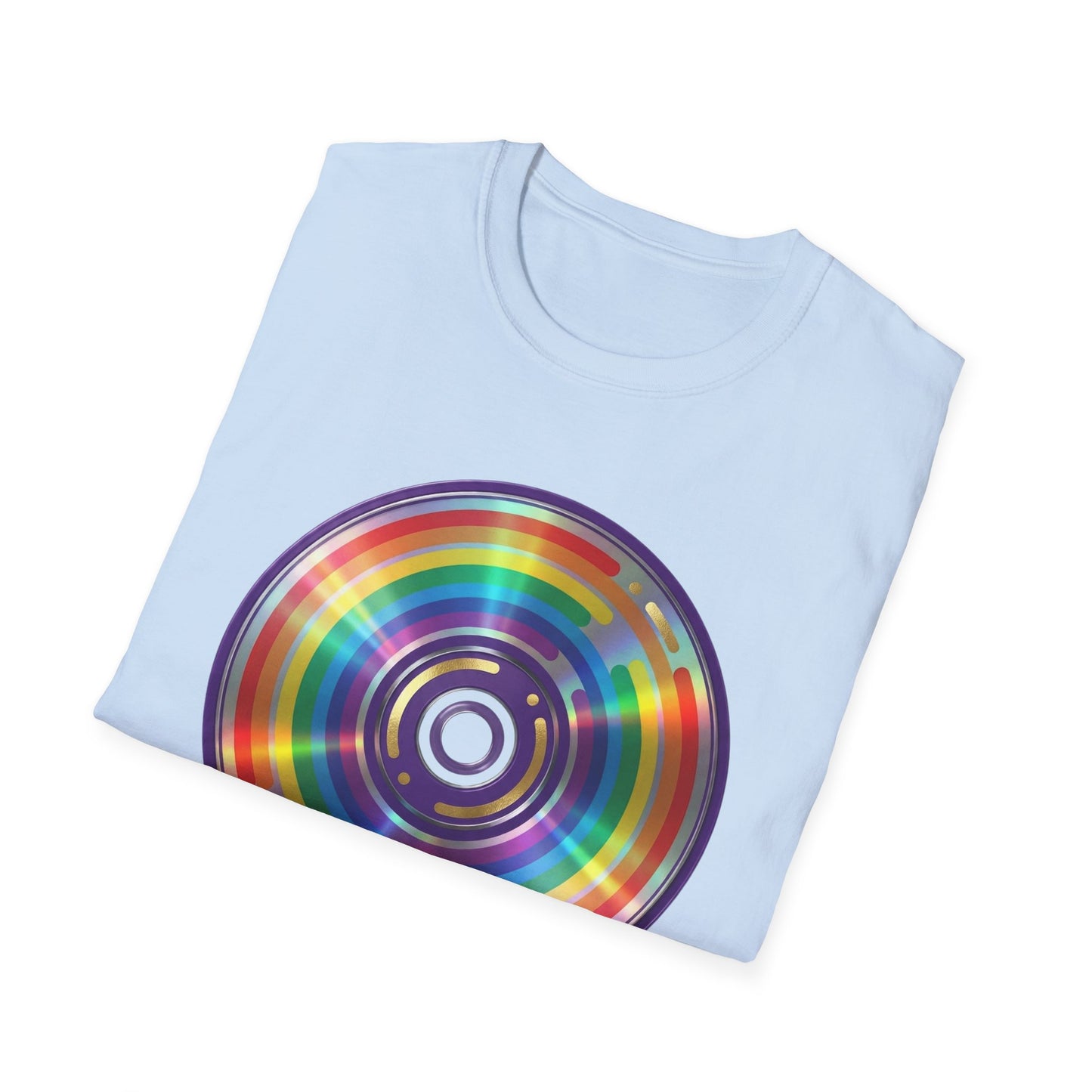 Retro Rainbow CD- Vinyl Record T-Shirt