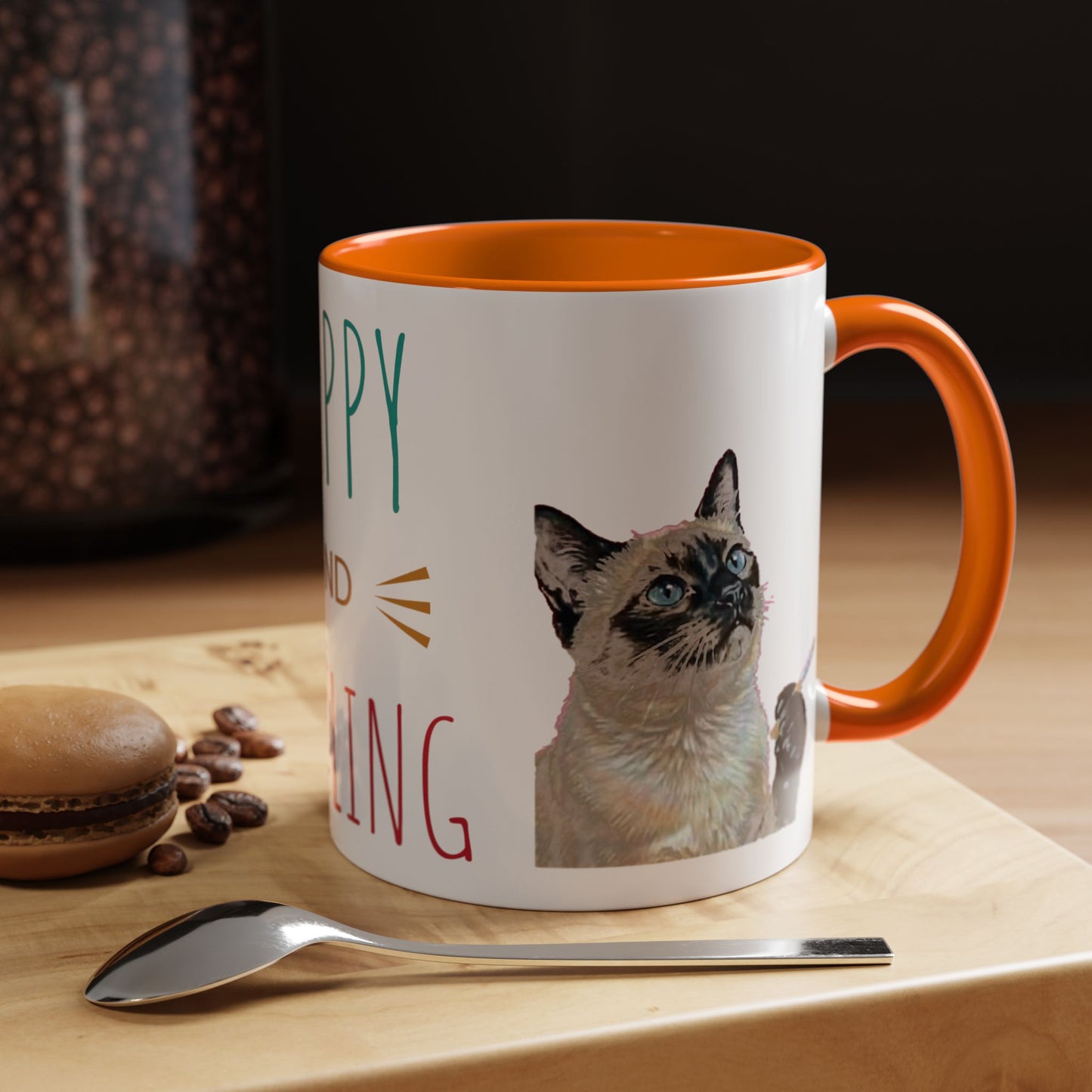 Happy and Dazzling Smoking Cat Accent Coffee Mug — 11/15oz (free shipping)