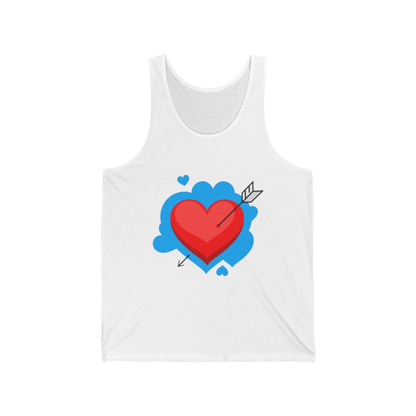 Minimal Heart and arrow " cupid heart arrow style " Tank Top — Simple Purple Heart Graphic