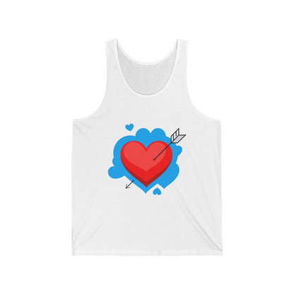 Minimal Heart and arrow " cupid heart arrow style " Tank Top — Simple Purple Heart Graphic