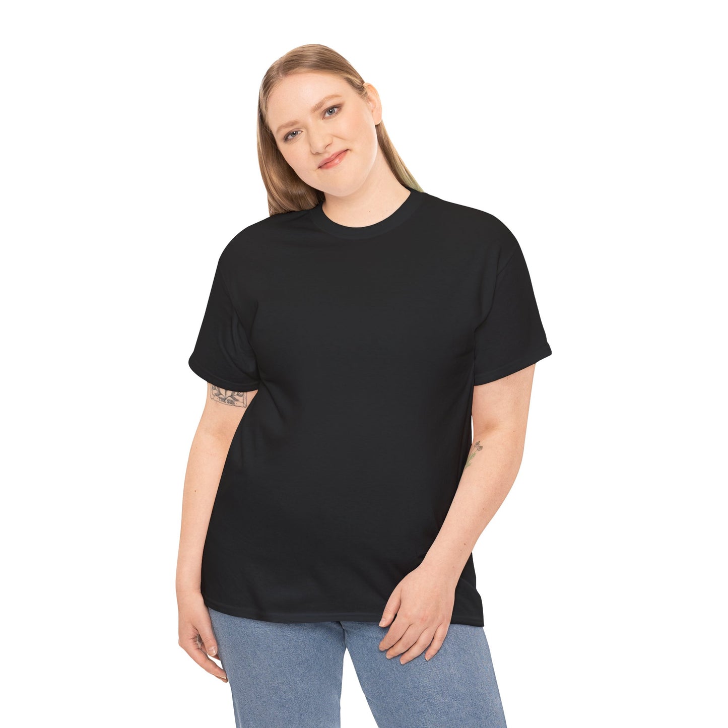 Women’s Casual Black Heavy Cotton Tee - Perfect for Everyday Comfort