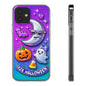 Halloween Phone Case, Clear Protective Case, Cute Ghost and Pumpkin Design, Fall Accessories, Trick or Treat Gift