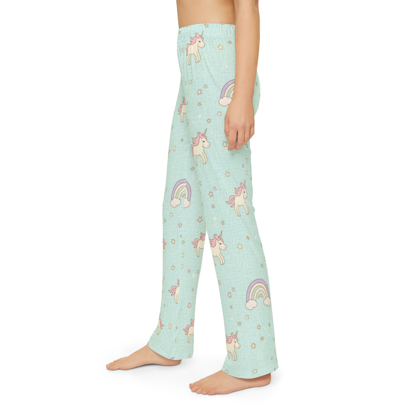 Kids Unicorn Lounge Pants – Pastel Rainbow All-Over Print