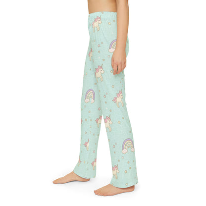 Kids Unicorn Lounge Pants – Pastel Rainbow All-Over Print