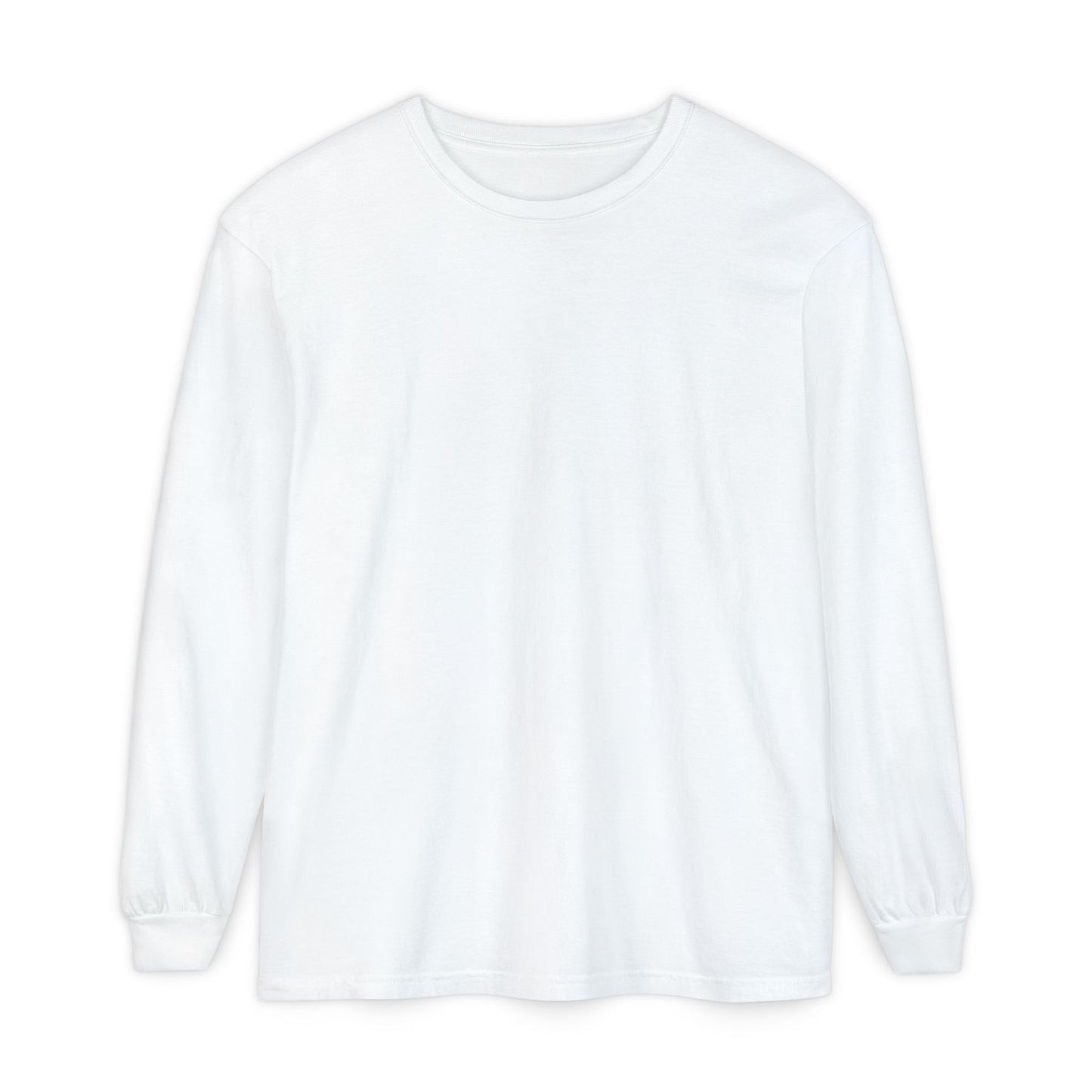Women’s  white Garment-Dyed Long Sleeve T-Shirt for Everyday Comfort