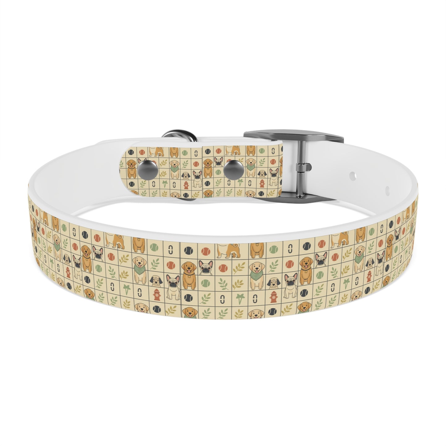 Vintage Puppy Pattern Dog Collar – Cute Retro Dogs & Bones Design