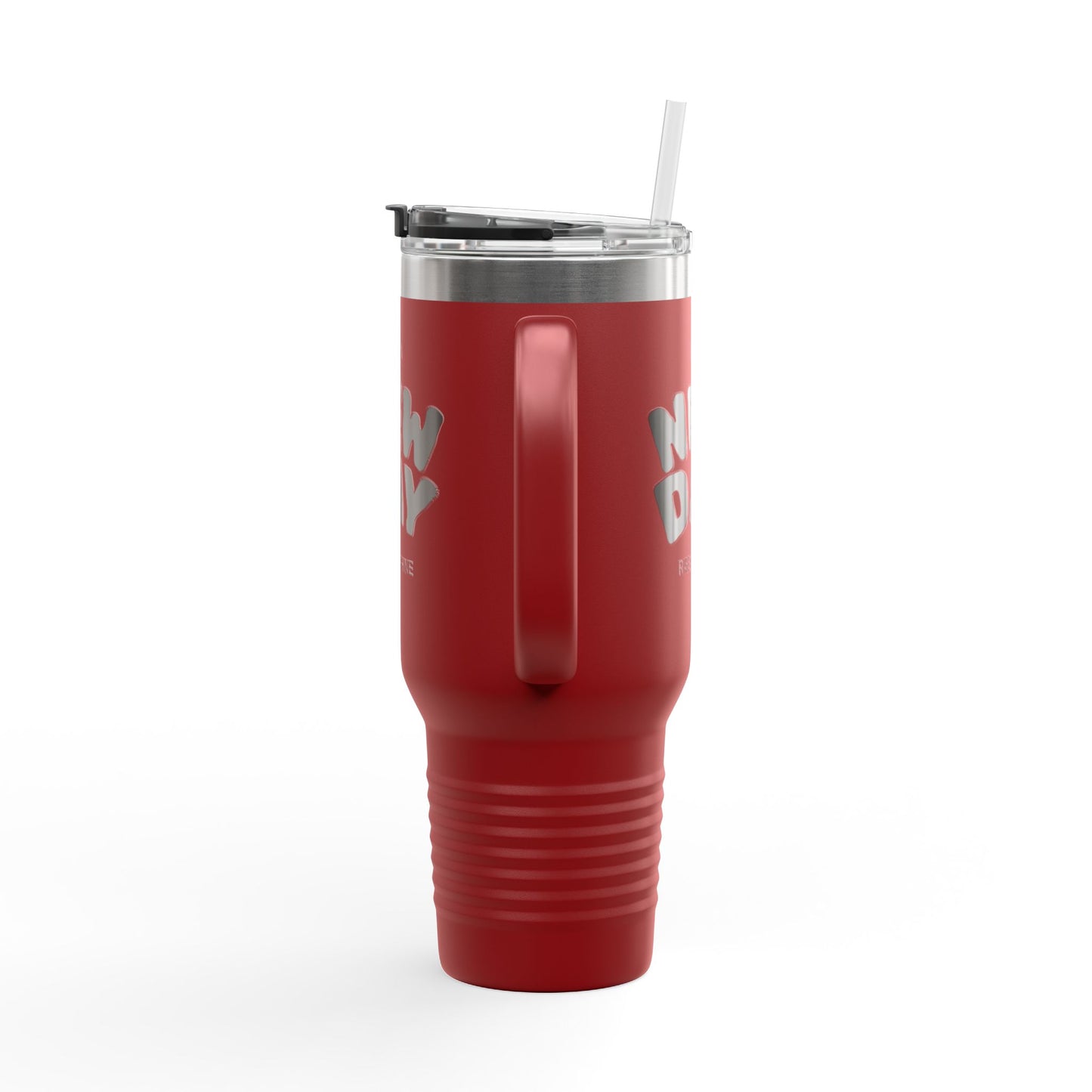 40oz Insulated Travel Mug — "It's a New Day" Motivational Tumbler
