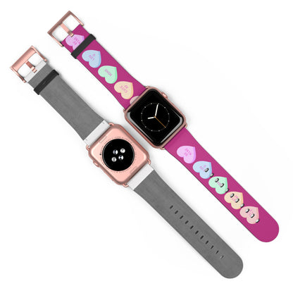 Colorful Valentine’s Day candy Hearts Watch Band - Cute, Adjustable Strap for All Occasions