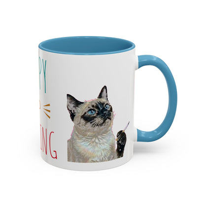 Happy and Dazzling Smoking Cat Accent Coffee Mug — 11/15oz (free shipping)