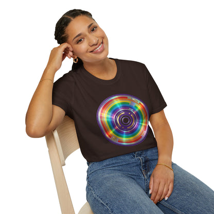 Retro Rainbow CD- Vinyl Record T-Shirt