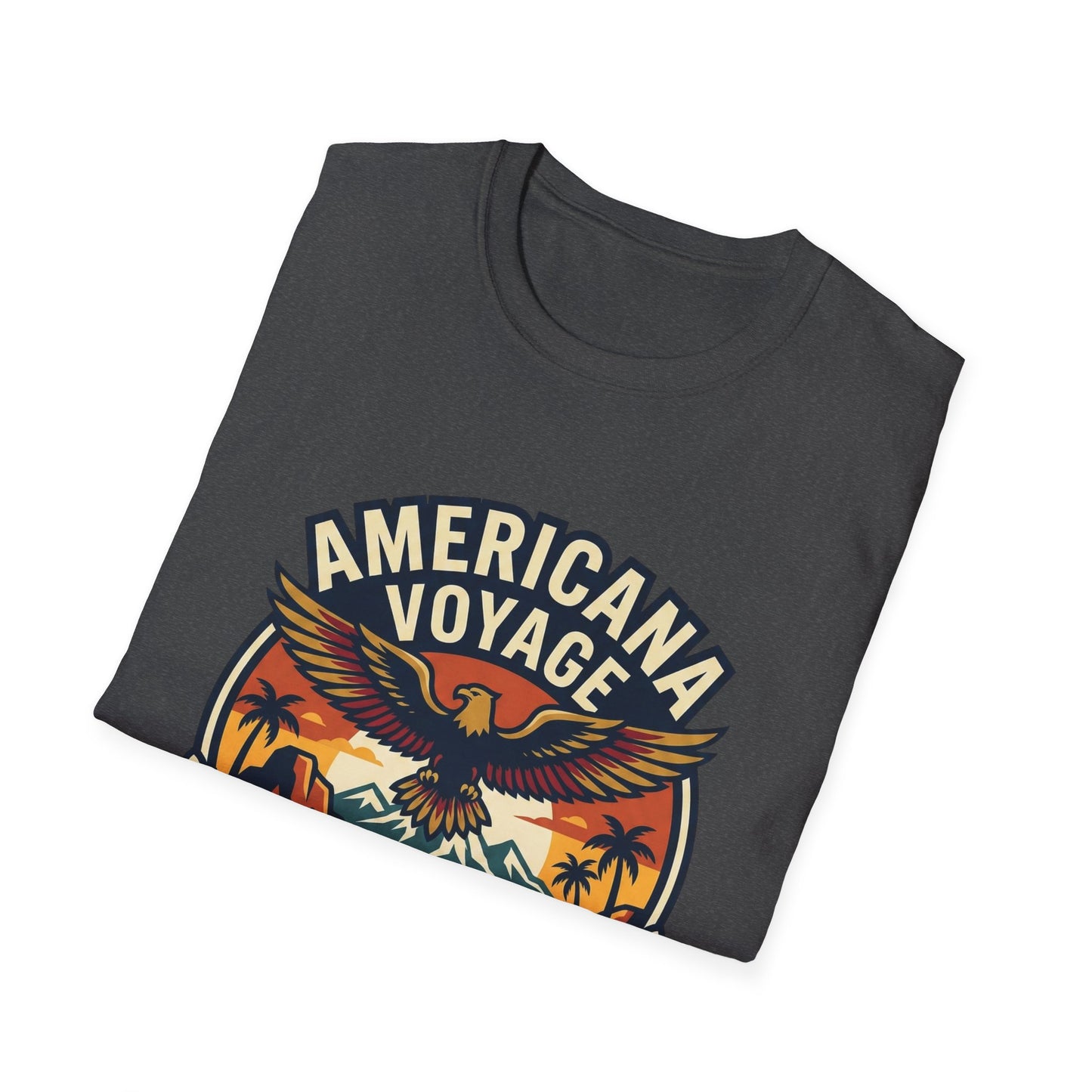 Americana Voyage retro Graphic T-Shirt — Coast to Coast Eagle Sunset