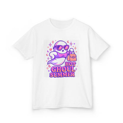 Girls Ghost Summer Tee, Fun Kid's T-Shirt, Cute Tee for Summer, Halloween Kids Shirt, Ghoulish Apparel for Young Spirits