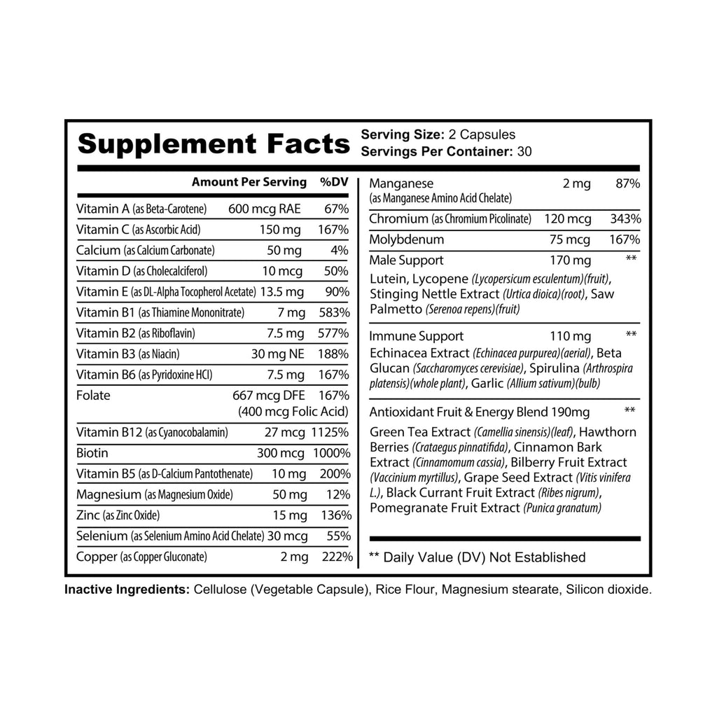 Base Camp Vital Multivitamin for Men Supplement (60 Capsules)