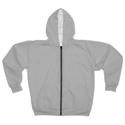 Women’s Cozy light gray Zip Hoodie - All-Over Print Design for Everyday Comfort