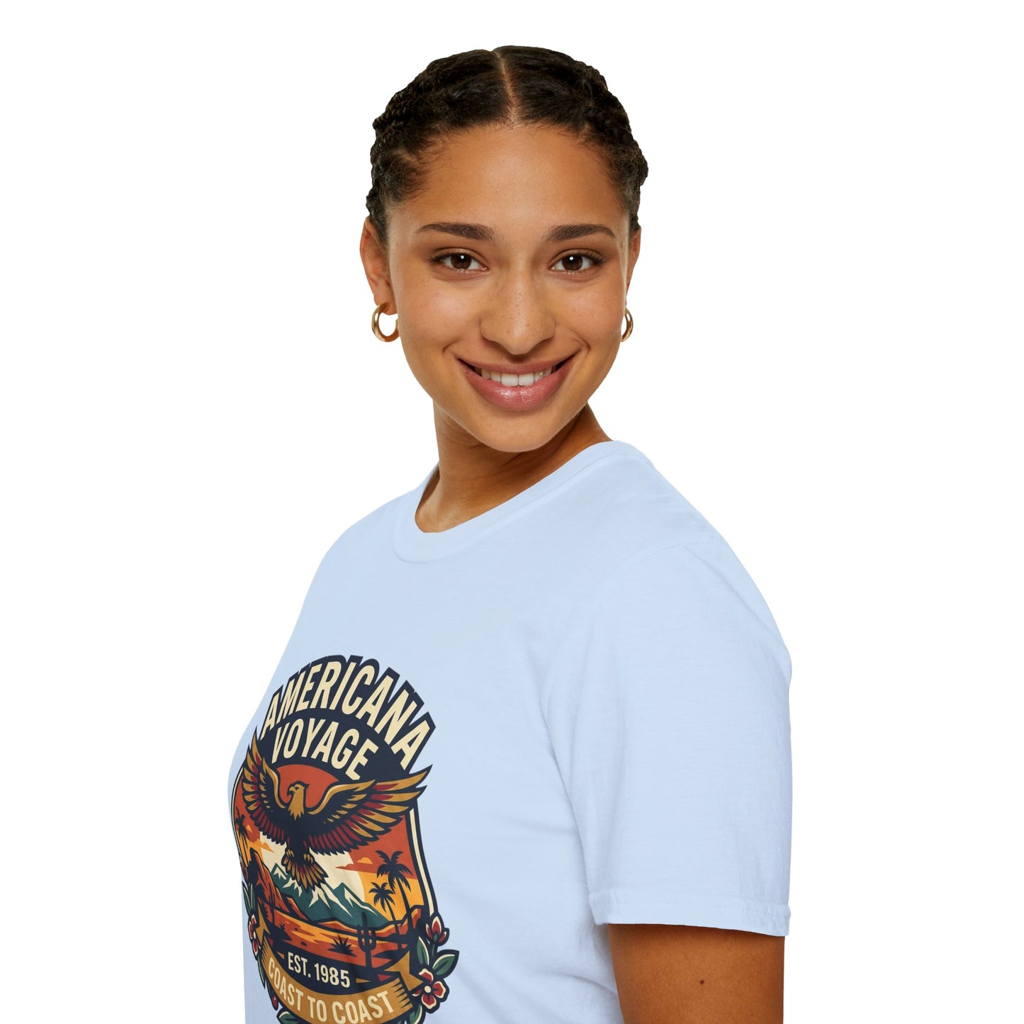 Americana Voyage retro Graphic T-Shirt — Coast to Coast Eagle Sunset