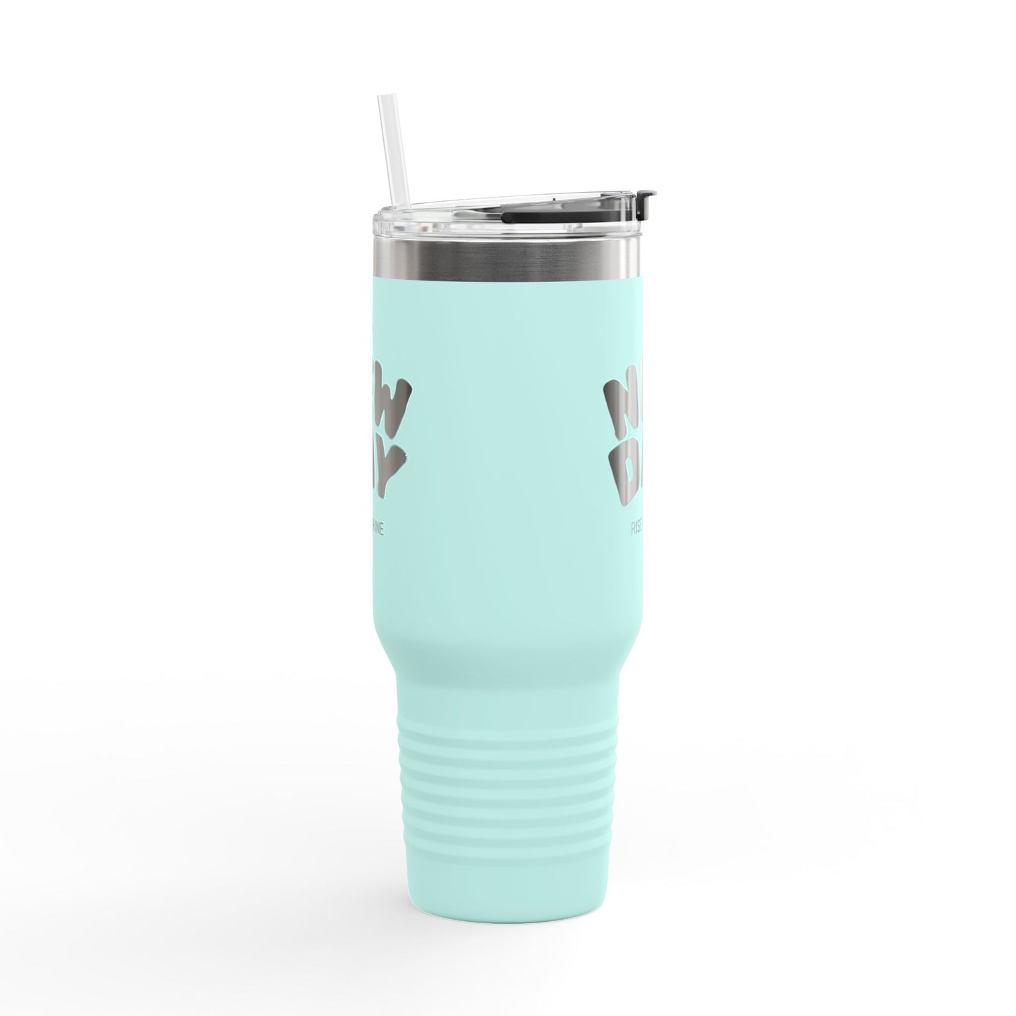 40oz Insulated Travel Mug — "It's a New Day" Motivational Tumbler