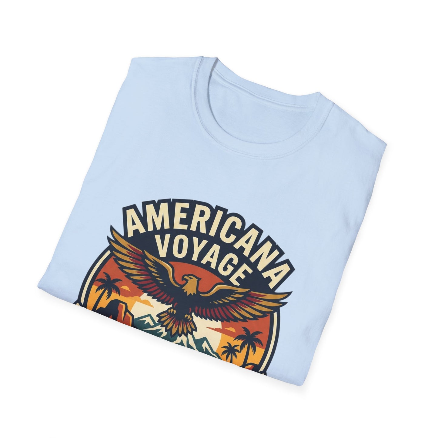 Americana Voyage retro Graphic T-Shirt — Coast to Coast Eagle Sunset